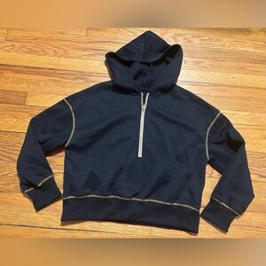 SHEIN Black Zip-Up Hoodie Sweater